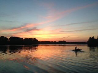 sunset on the river