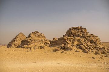 Panoramic view from Giza Desert, Architecture and historical place from Egypt, El Cairo 2018