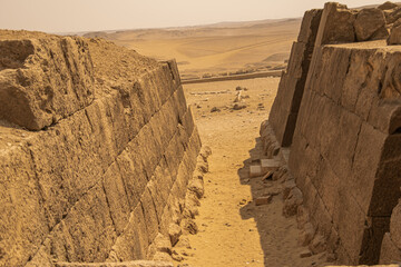 Panoramic view from Giza Desert, Architecture and historical place from Egypt, El Cairo 2018