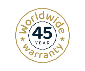 45 years worldwide warranty, 45 years global warranty