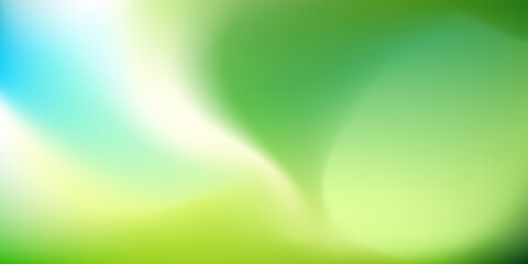 Nature blurred background. Abstract Green Blue gradient with light backdrop. Vector illustration. Ecology concept for your graphic design, banner, poster, wallpapers, website