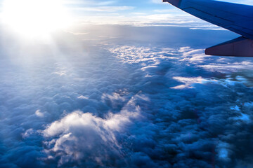 Flying over thick clouds