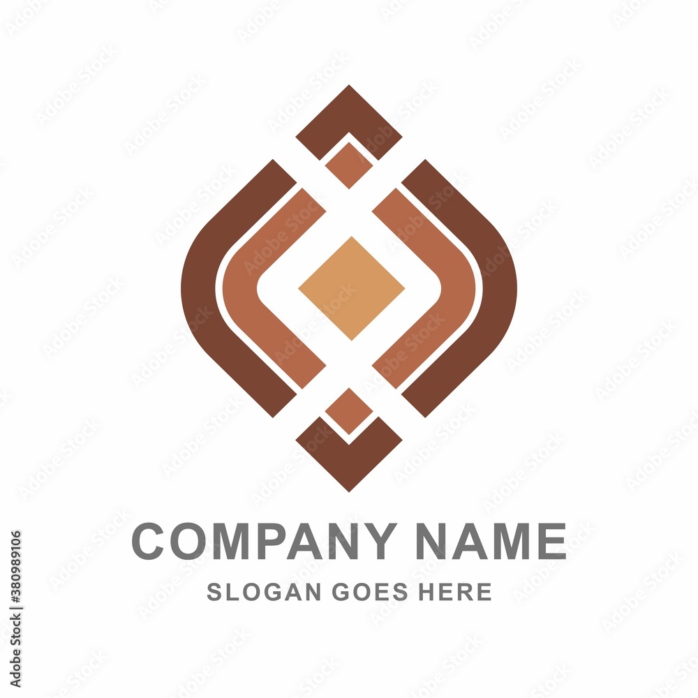 Wall mural Geometric Square Line Box Business Company Vector Logo Design