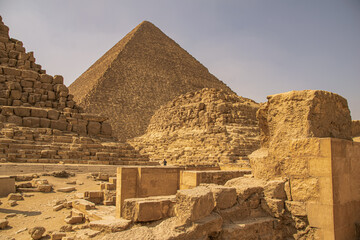Panoramic view from Giza Desert, Architecture and historical place from Egypt, El Cairo 2018