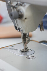 closeup of sewing machine