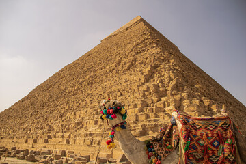 Panoramic view from Giza Desert, Architecture and historical place from Egypt, El Cairo 2018