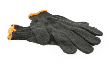 working industrial gloves isolated on white background.