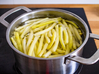 Yellow beans in pot

