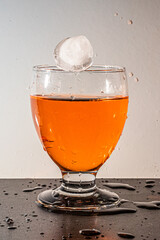 super high speed aperol drink splash