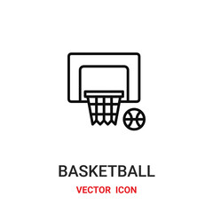 basketball icon vector symbol. basketball symbol icon vector for your design. Modern outline icon for your website and mobile app design.