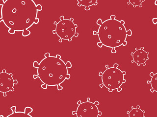 Seamless pattern bacterium virus vector illustration.