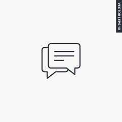 Bubble chat, linear style sign for mobile concept and web design