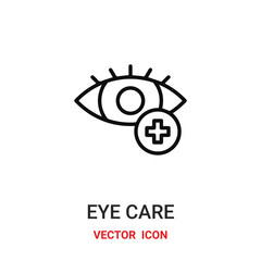 eye care icon vector symbol. eye care symbol icon vector for your design. Modern outline icon for your website and mobile app design.