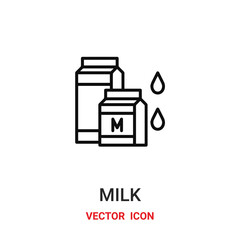 Milk vector icon. Modern, simple flat vector illustration for website or mobile app.Milk package symbol, logo illustration. Pixel perfect vector graphics	