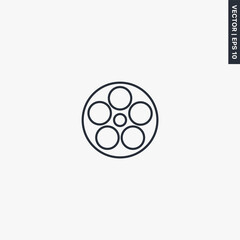 Film reel, linear style sign for mobile concept and web design