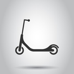 Electric scooter icon in flat style. Bike vector illustration on white isolated background. Transport business concept.