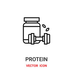 Protein vector icon. Modern, simple flat vector illustration for website or mobile app. Medicine  symbol, logo illustration. Pixel perfect vector graphics	