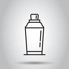 Shaker cocktail icon in flat style. Alcohol bottle vector illustration on white isolated background. Bar drink business concept.