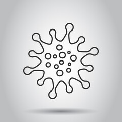 Disease bacteria icon in flat style. Allergy vector illustration on white isolated background. Microbe virus business concept.