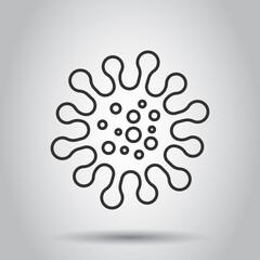 Obraz premium Disease bacteria icon in flat style. Allergy vector illustration on white isolated background. Microbe virus business concept.