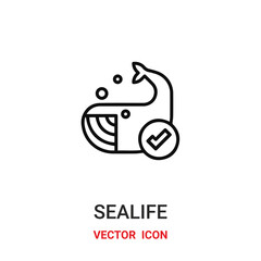 sea life icon vector symbol. sea life symbol icon vector for your design. Modern outline icon for your website and mobile app design.
