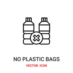 no plastics bags icon vector symbol. no plastics bags symbol icon vector for your design. Modern outline icon for your website and mobile app design.