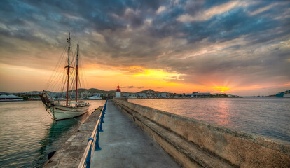 The port of the city of Ibiza - Balearic Islands.