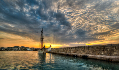 Fototapeta premium The port of the city of Ibiza - Balearic Islands.