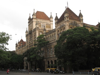 Fototapeta na wymiar Mumbai, Fort area, Near Colaba, Building of the British period, India 