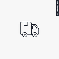 Delivery, truck, linear style sign for mobile concept and web design