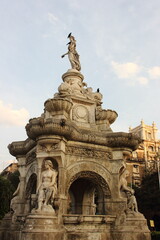Fototapeta na wymiar Flora Fountain, Hutatma Chowk, ornamentally sculpted architectural heritage monument, Mumbai, India