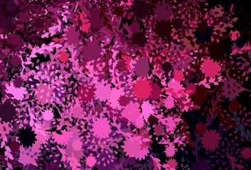 Dark Pink vector pattern with random forms.