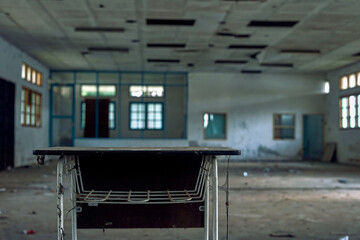 Abandoned School classroom, New Normal Education concept