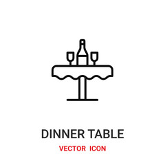 dinner table icon vector symbol. dinner table symbol icon vector for your design. Modern outline icon for your website and mobile app design.