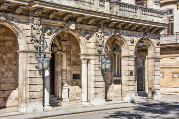 Fototapeta na wymiar A well kept exterior building in Havana Cuba
