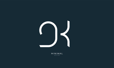 Alphabet letter icon logo GK