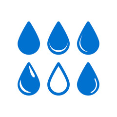 water drop logo icon vector. rain droplet on white background. liquid bubble symbol shape isolated