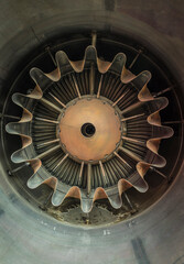 engine fan of a fighter airplane