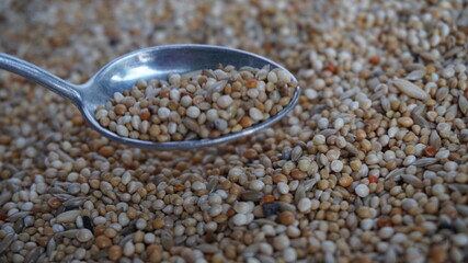 Mixed Food for bird finches is millet, a healthy grain. Rich in fiber The birds excrete easily and...