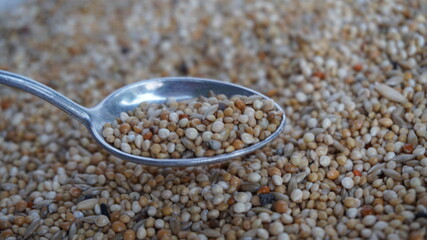 Mixed Food for bird finches is millet, a healthy grain. Rich in fiber The birds excrete easily and...