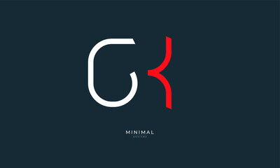 Alphabet letter icon logo GK