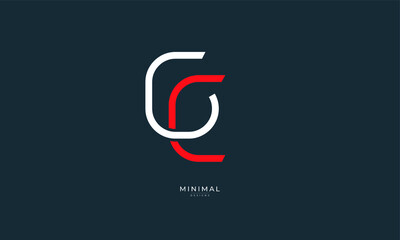 Alphabet letter icon logo GC