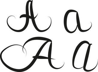 Obraz premium Four black calligraphy types of letters. Abstraction. Lettering