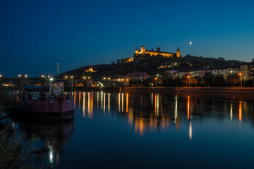 Evening on the river Main in Wuerzburg.