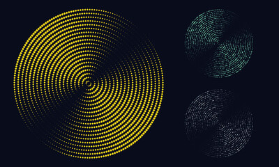 Abstract vector circle form halftone squares as icon, logo or design element for medical, treatment, cosmetic.