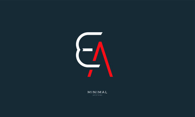 Alphabet letter icon logo EA