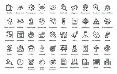 business vector line icons set