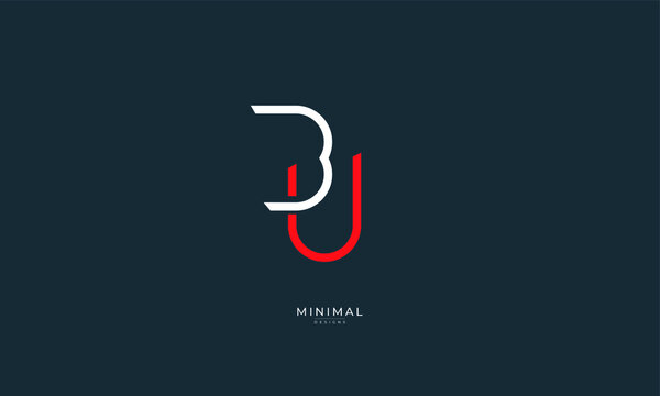 Alphabet letter icon logo BU