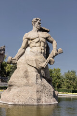 Fototapeta na wymiar Volgograd, Russia, September 22, 2020. Mamaev Kurgan. Motherland Monument. Historical monument.