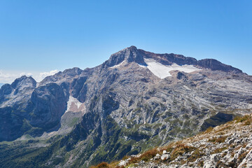 Fototapeta premium view of the top of Mount Fisht in the Caucasus from the slope of Mount Oshten